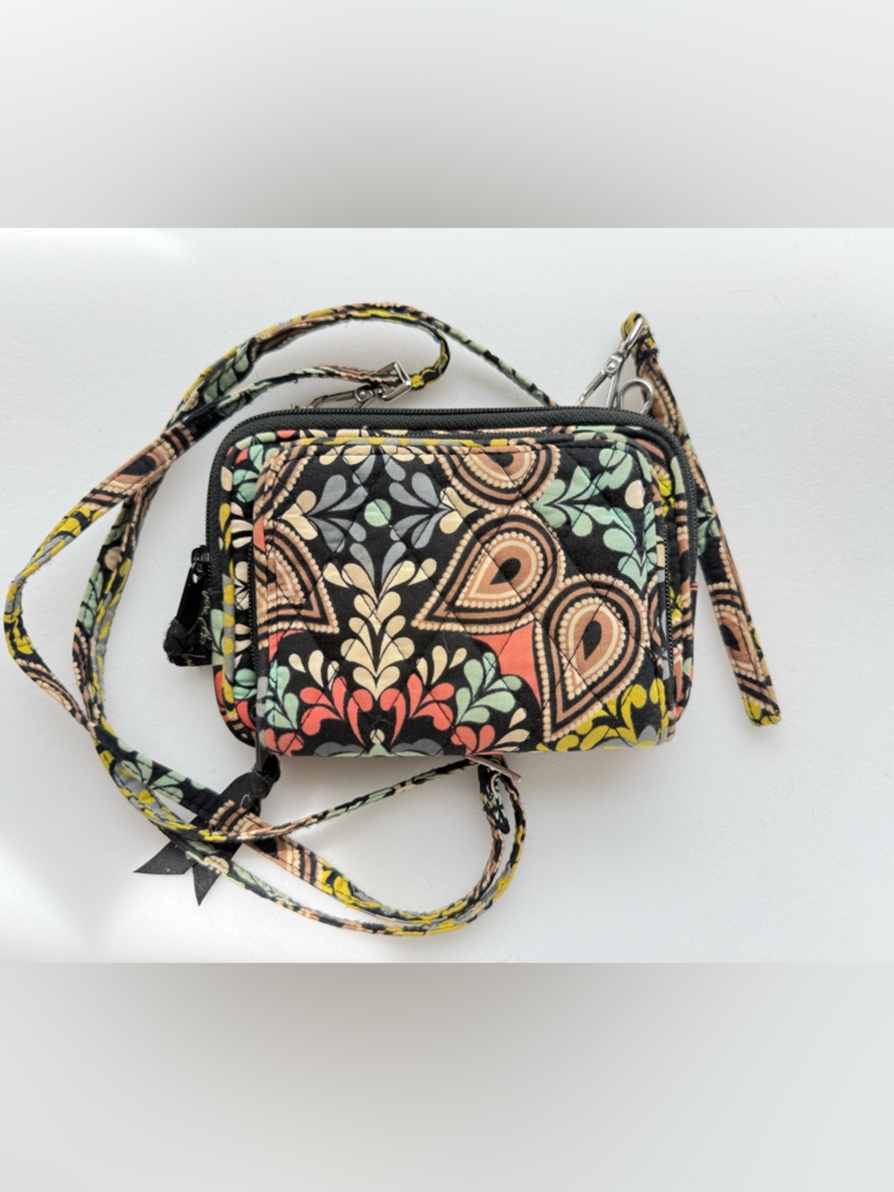 Vera Bradley Crossbody Sierra On The Square Paisley Wallet Purse Adj. Strap